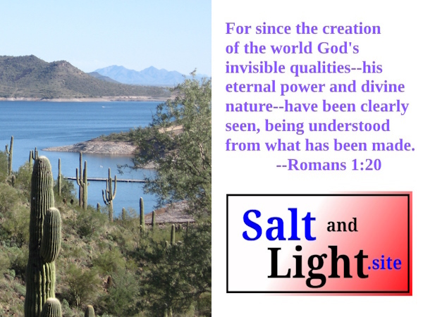Lake Pleasant Resevoir photo with Romans 1:20