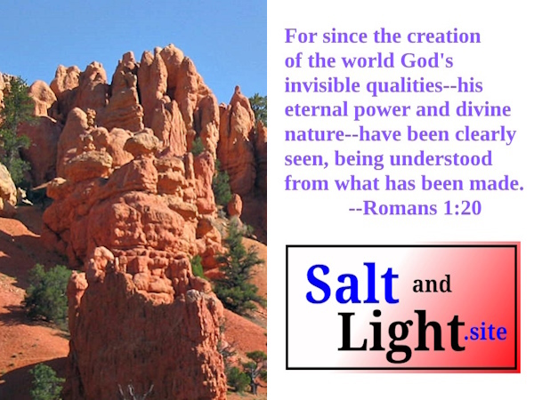 Red Canyon rock formations with Romans 1:20