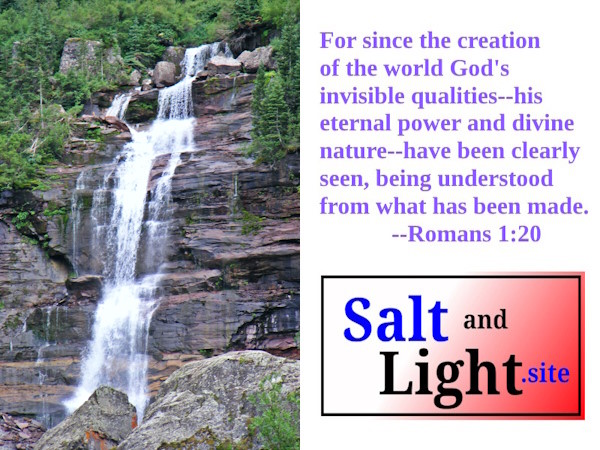 Waterfall photo with Romans 1:20