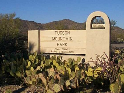 Entrance sign for Tucson Mountain Park