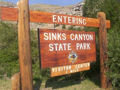Entrance sign for Wind River Mountains Wyoming